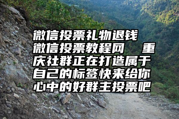 微信投票礼物退钱 微信投票教程网  重庆社群正在打造属于自己的标签快来给你心中的好群主投票吧