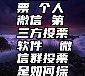 不记名投票 个人微信 第三方投票软件  微信群投票是如何操作的